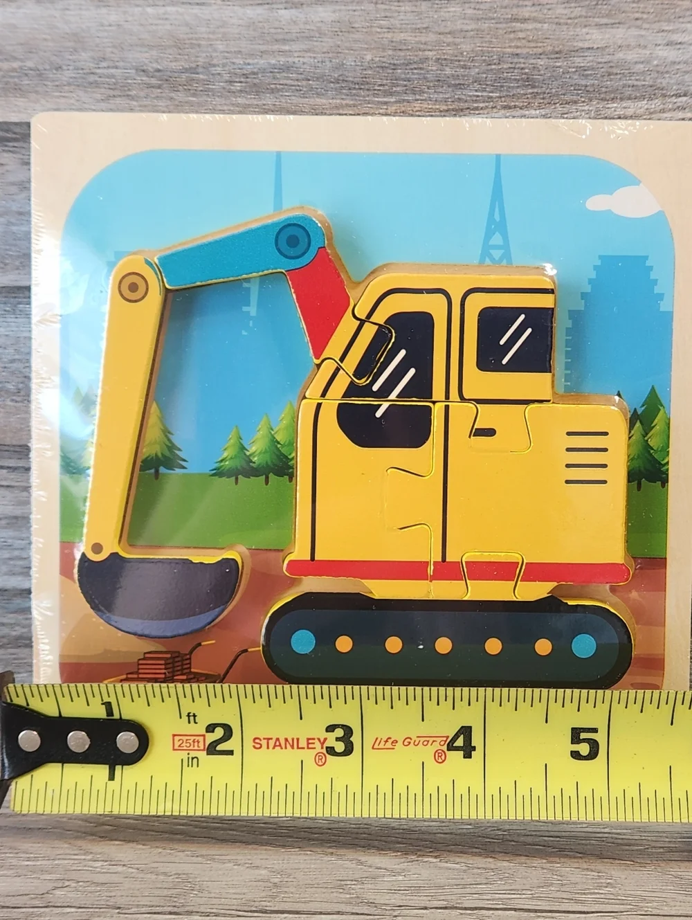 New Construction Wooden Puzzle Sealed Approximately 6 inch